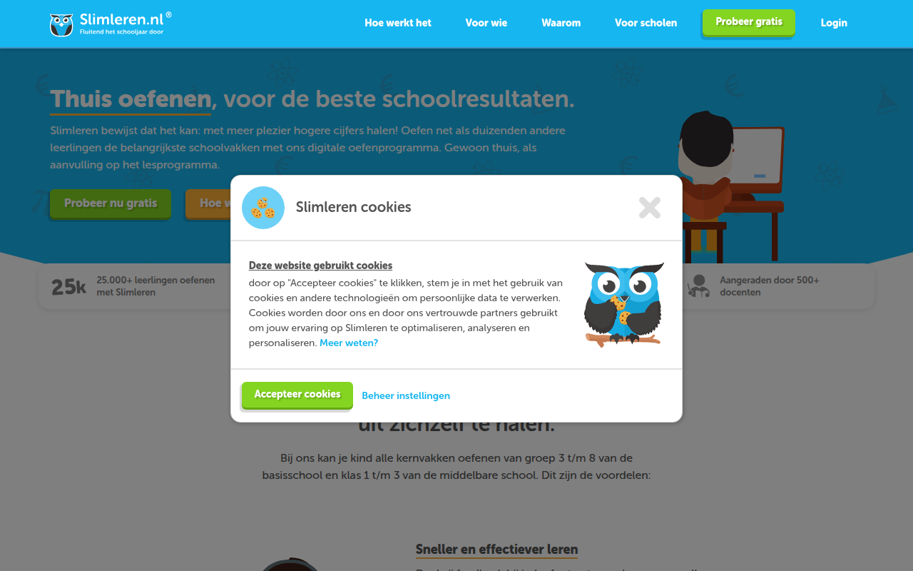 Screenshot van slimleren.nl