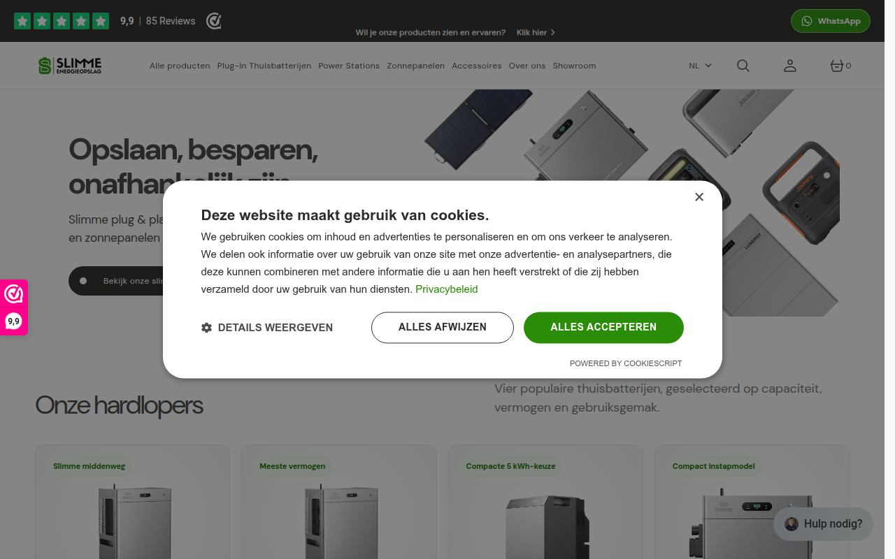 Screenshot van slimme-energieopslag.nl