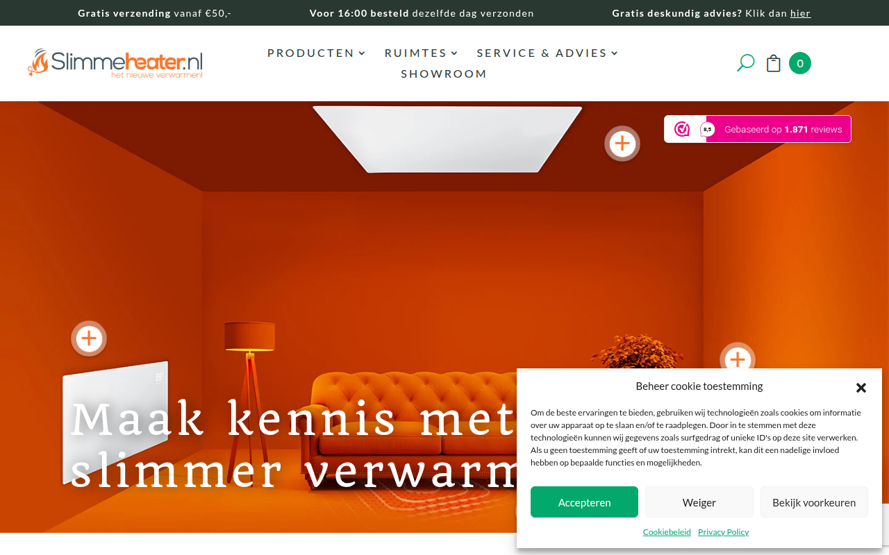 Screenshot van slimmeheater.nl