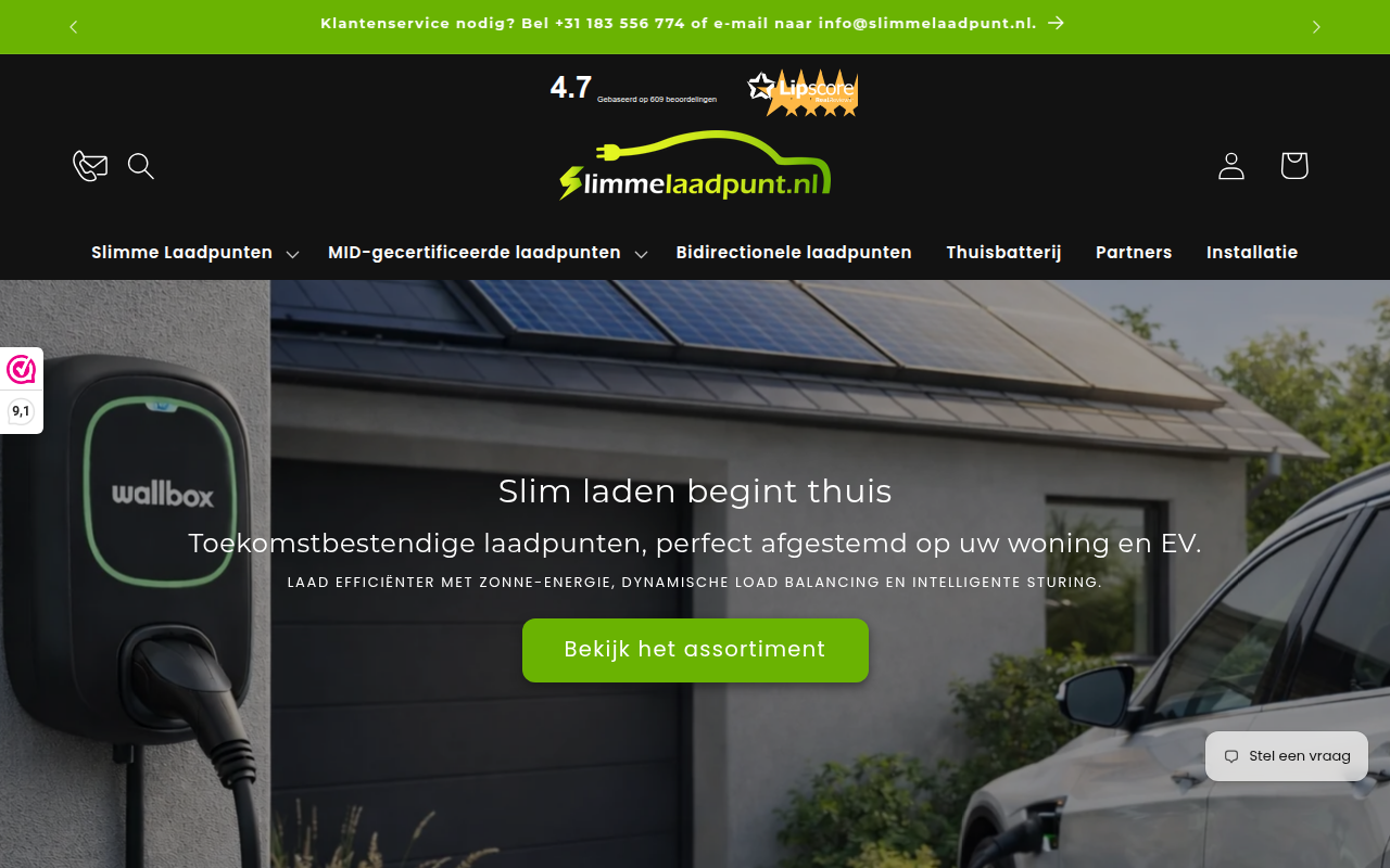 Screenshot van slimmelaadpunt.nl