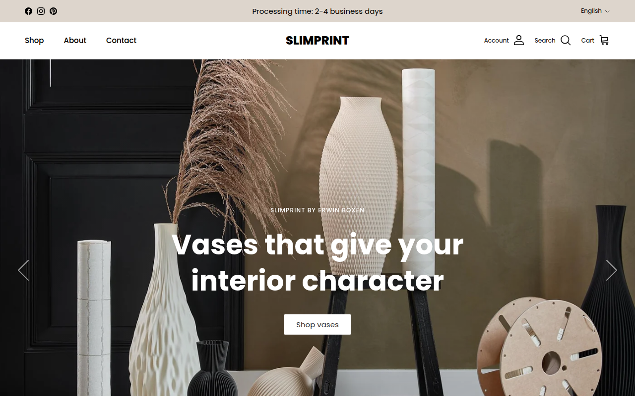 Screenshot van slimprintshop.com