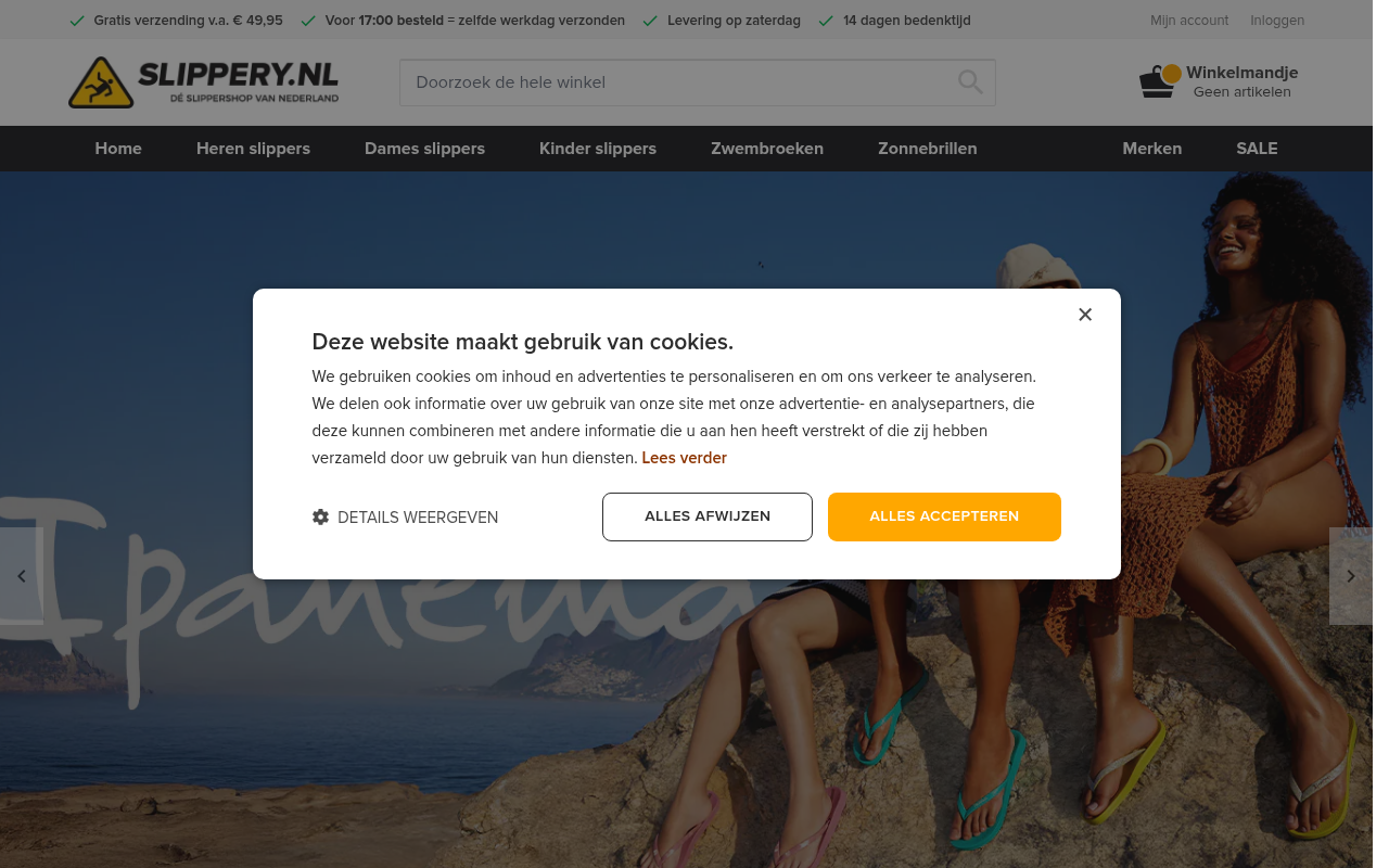 Screenshot van slippery.nl