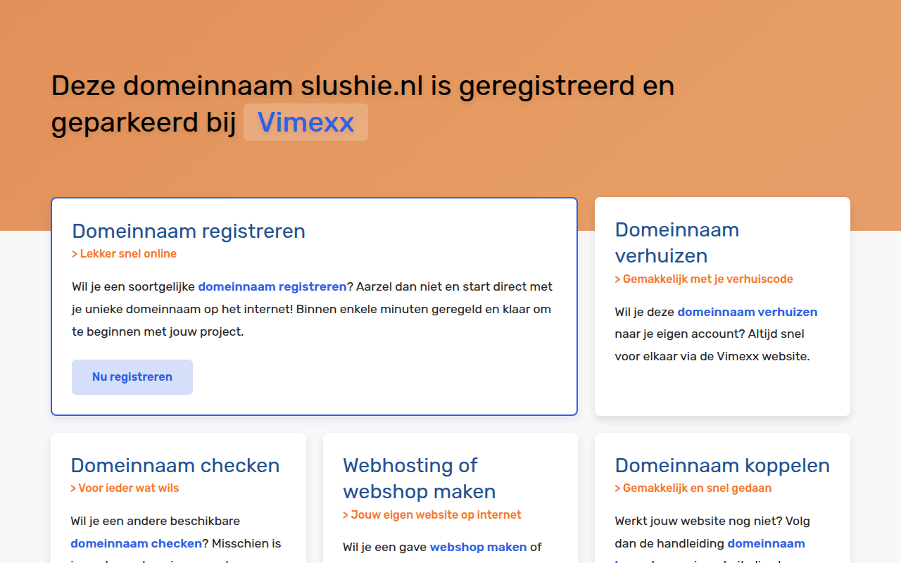 Screenshot van slushie.nl