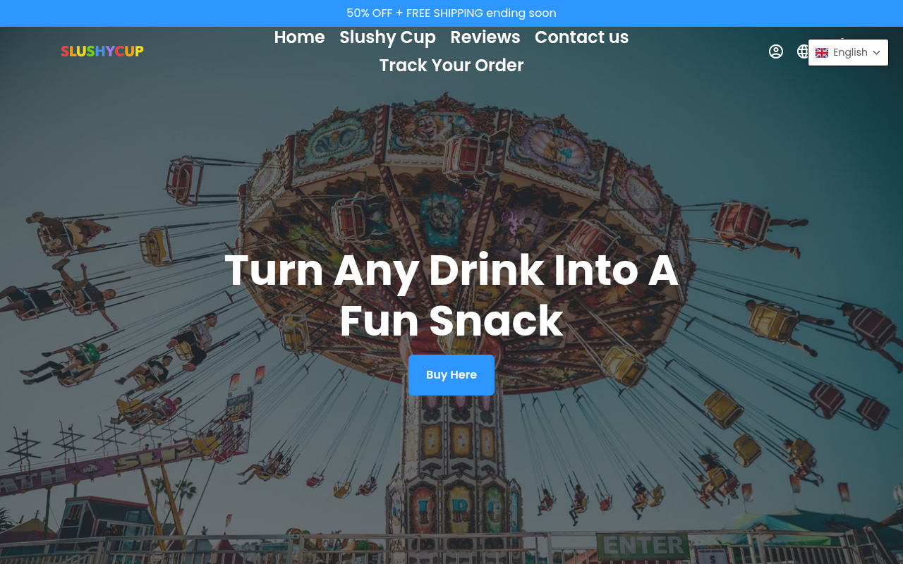 Screenshot van slushycup.com