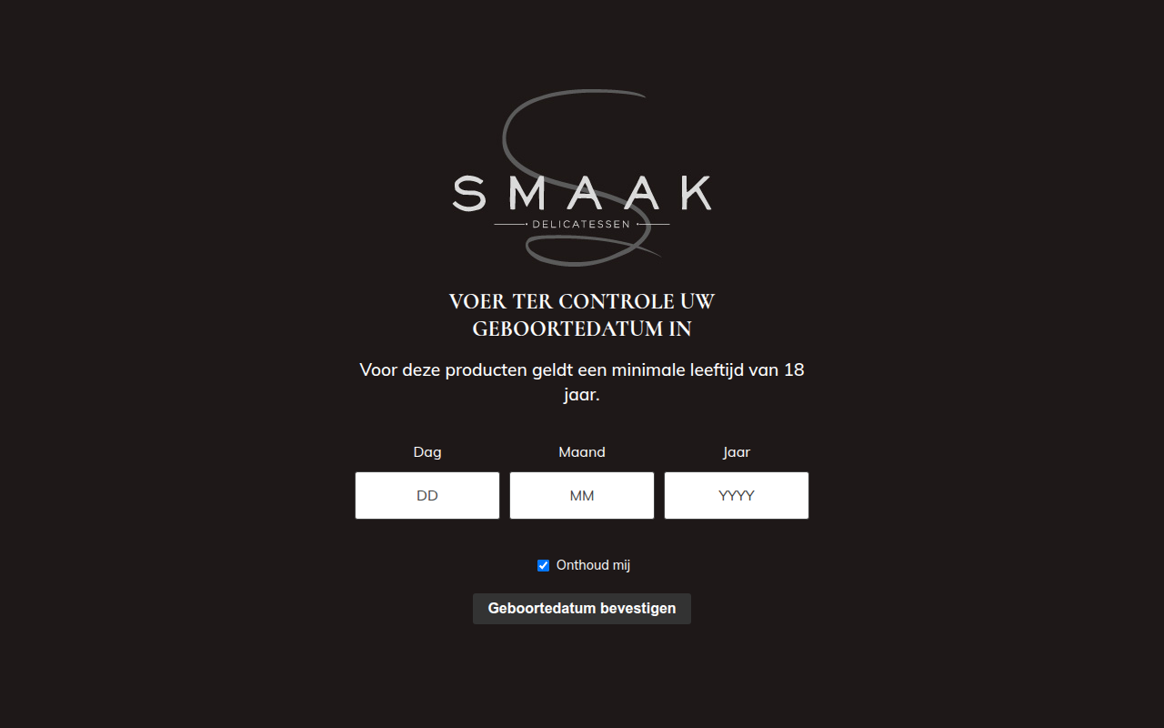Screenshot van smaakdelicatessen.nl