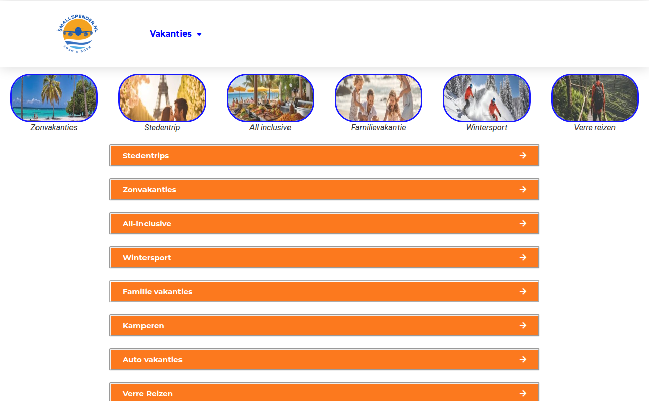 Screenshot van smallspender.nl