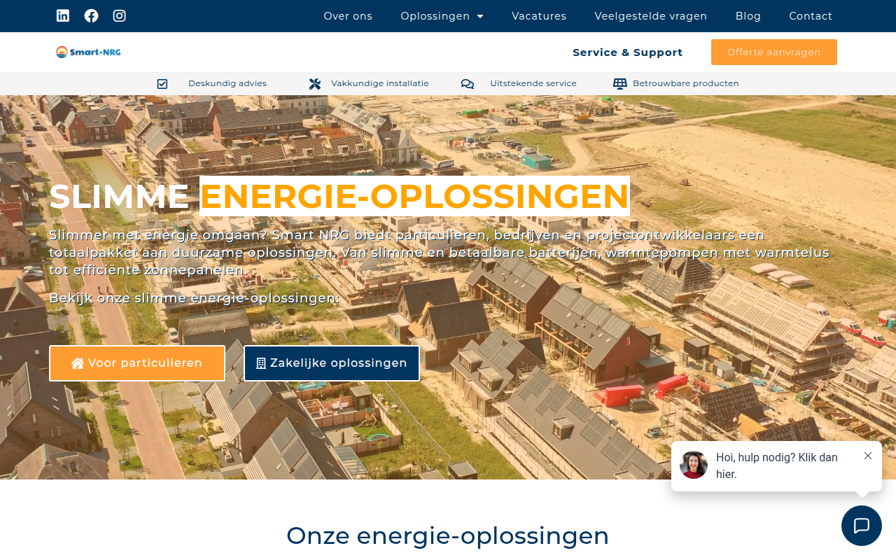 Screenshot van smart-nrg.nl