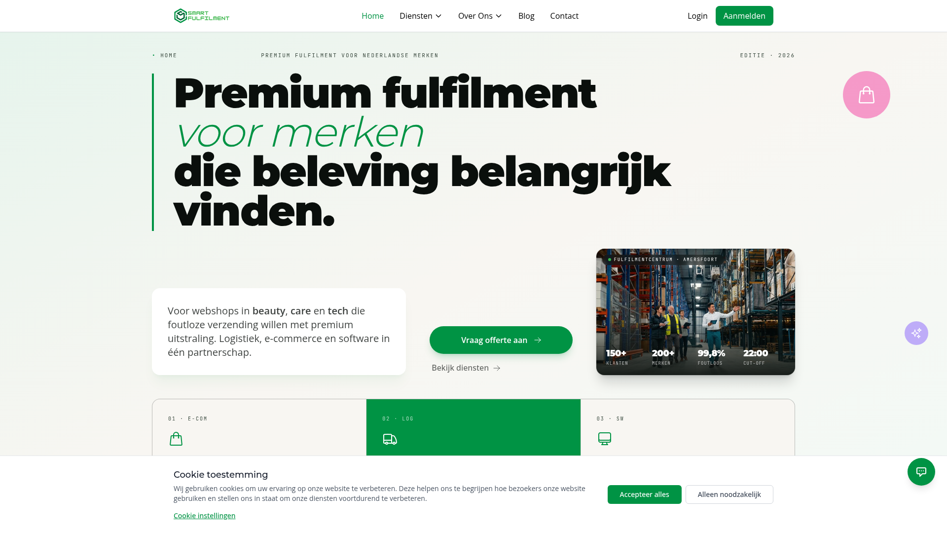 Screenshot van smartfulfilment.nl