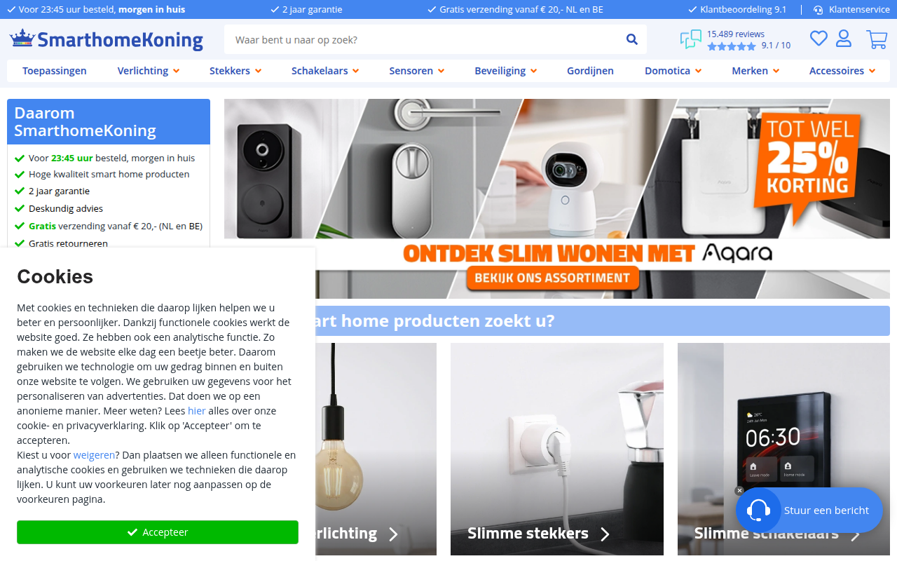 Screenshot van smarthomekoning.nl