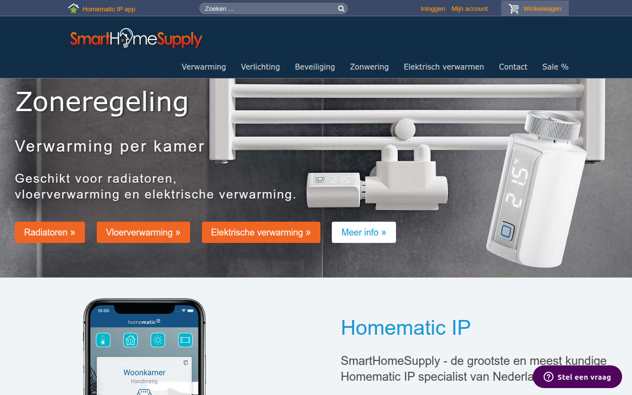 Screenshot van smarthomesupply.nl