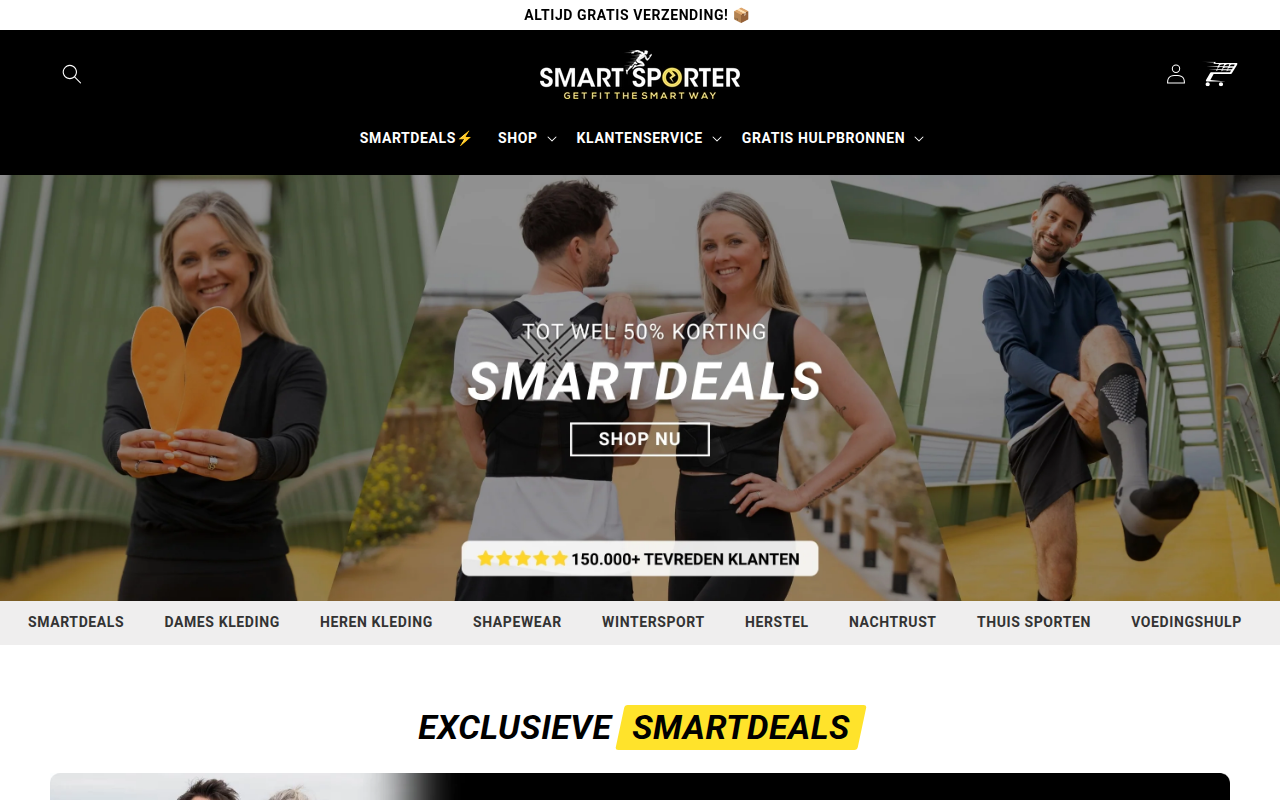 Screenshot van smartsporter.nl