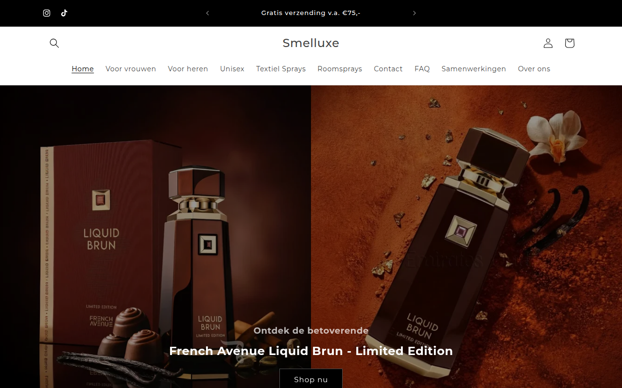 Screenshot van smelluxe.nl