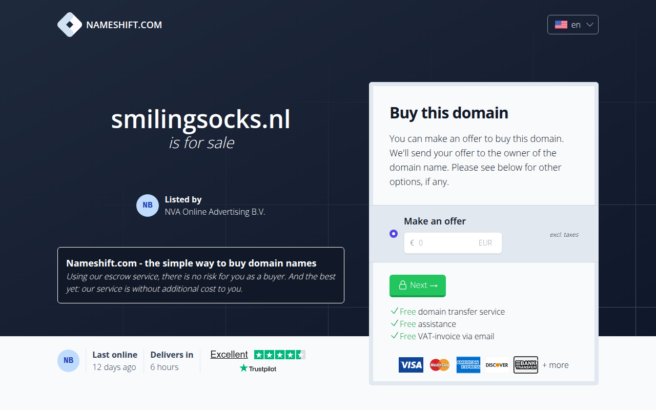 Screenshot van smilingsocks.nl