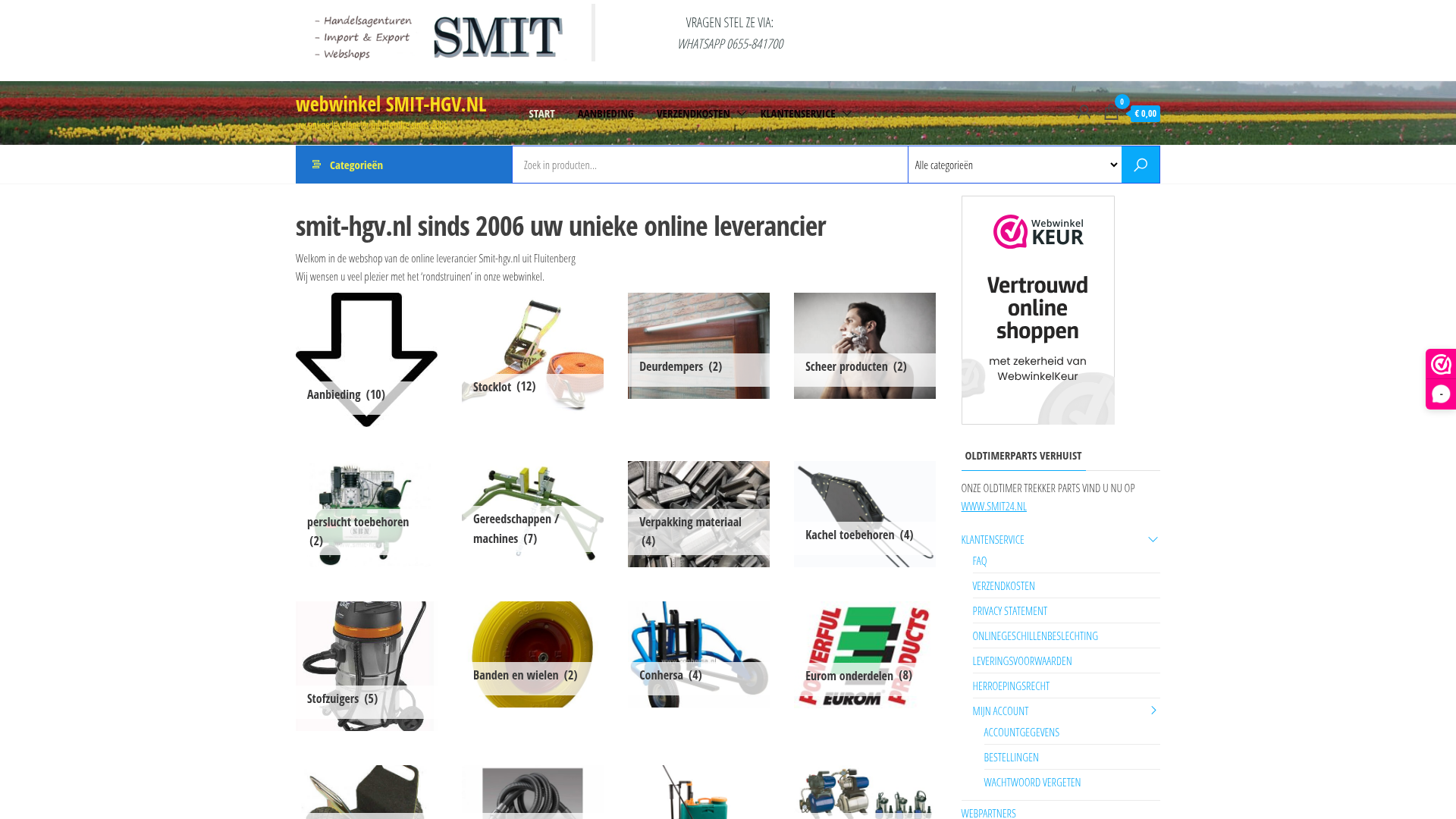 Screenshot van smit-hgv.nl