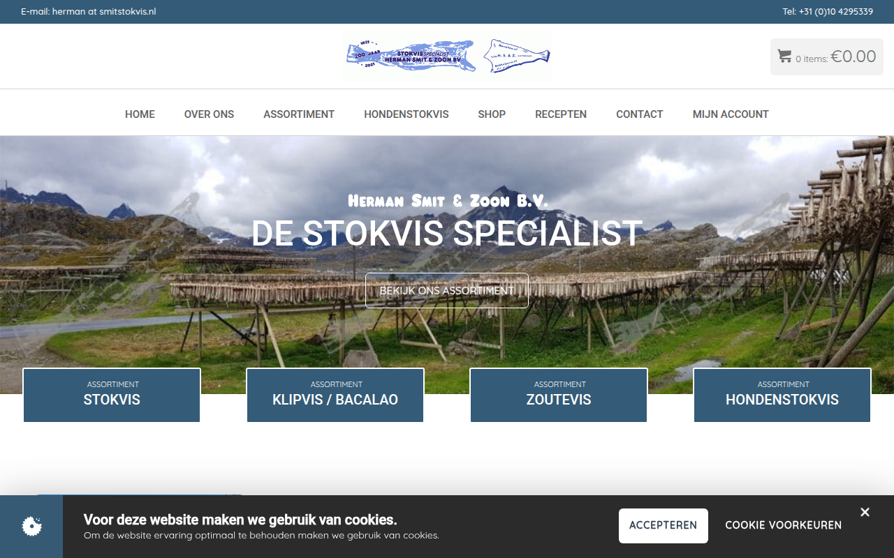 Screenshot van smitstokvis.nl