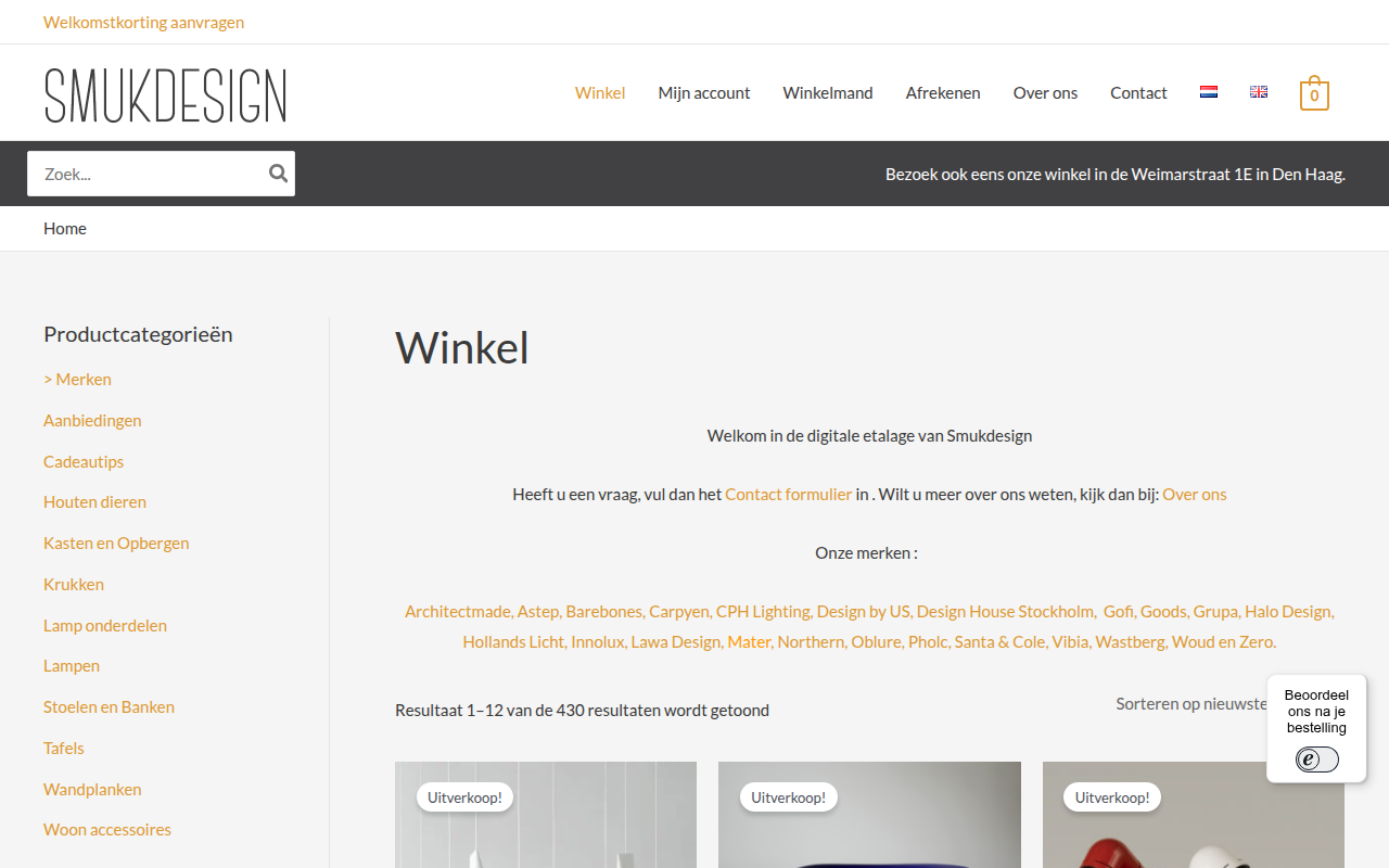 Screenshot van smukdesign.nl