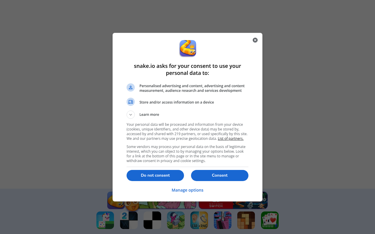 Screenshot van snake.io