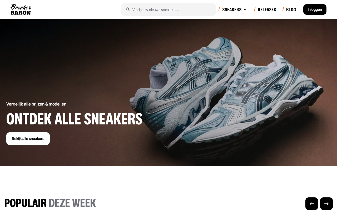 Screenshot van sneakerbaron.nl