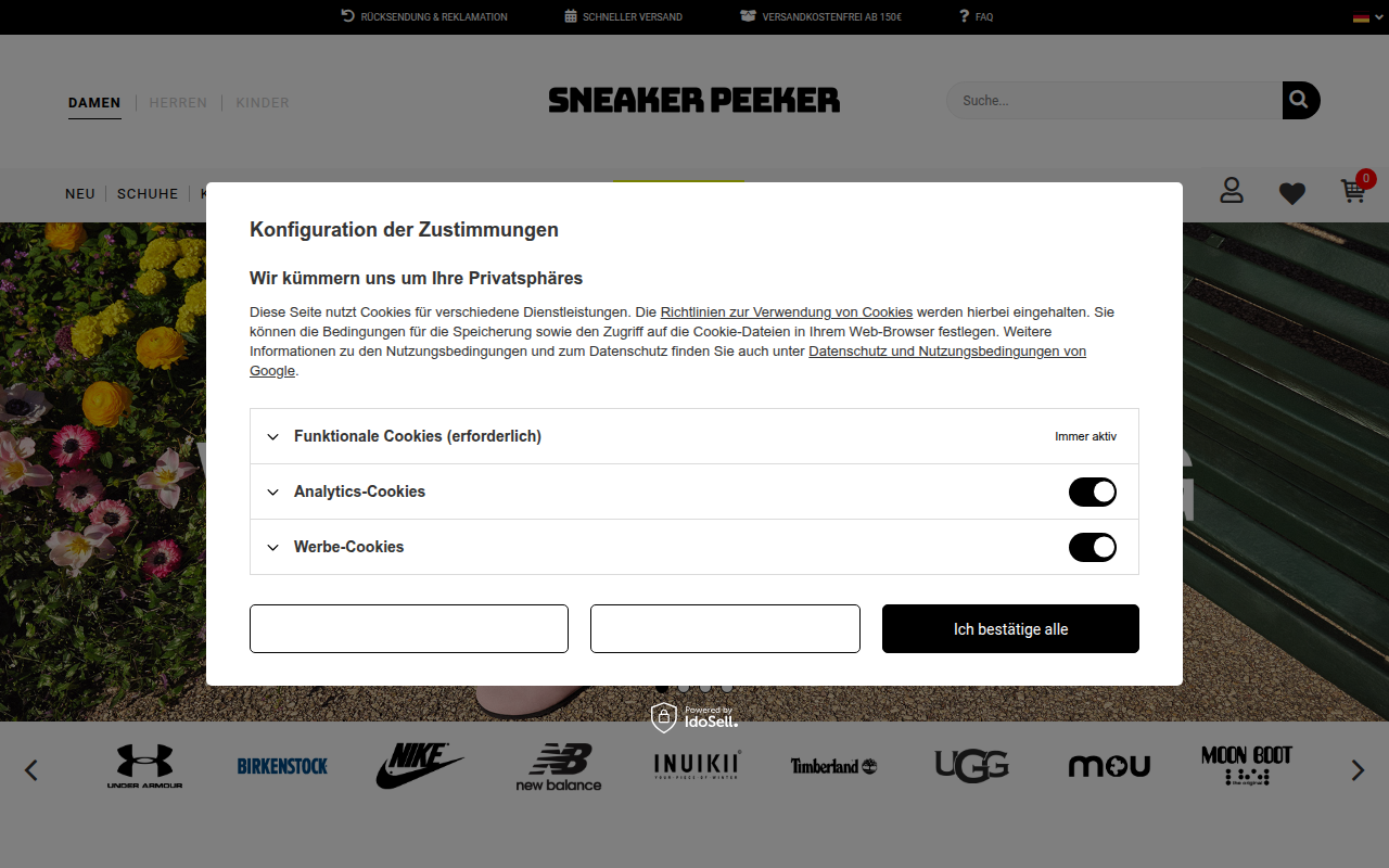 Screenshot van sneakerpeeker.de