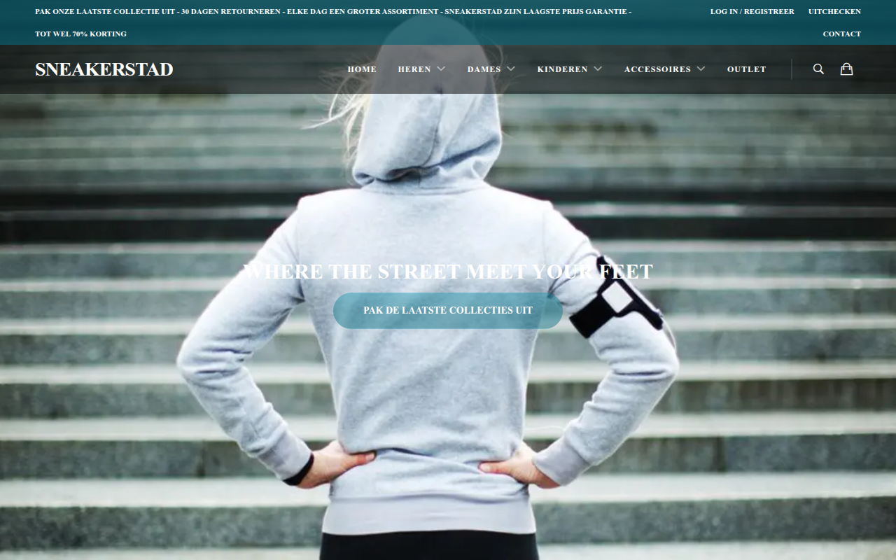 Screenshot van sneakerstad.nl