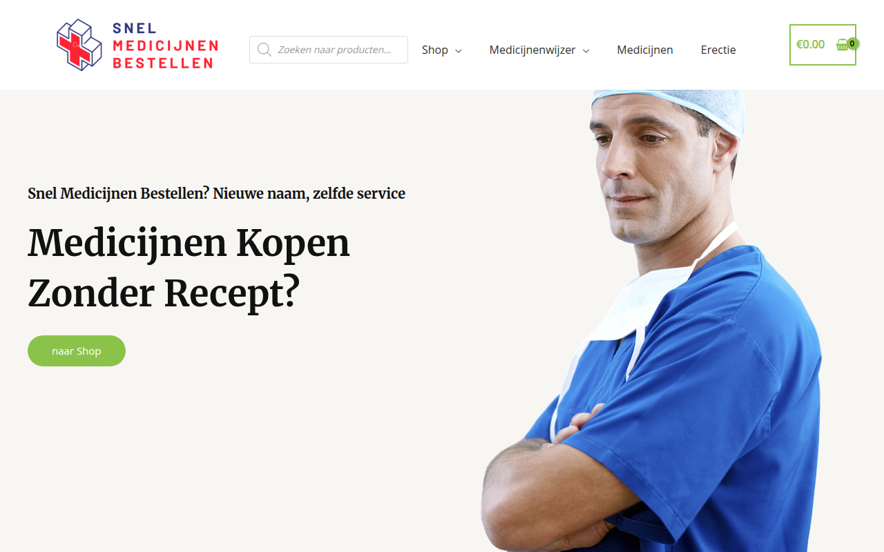 Screenshot van snelmedicijnenbestellen.com