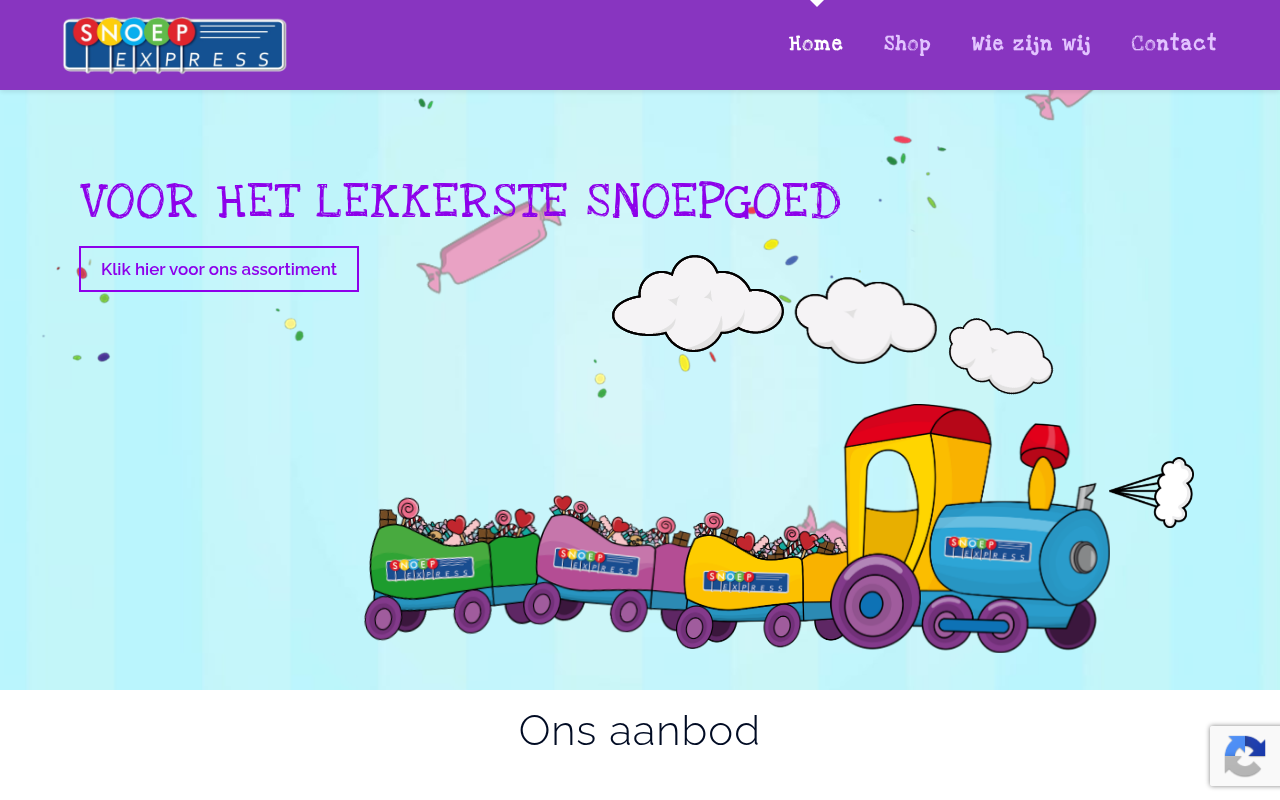 Screenshot van snoepexpress.nl