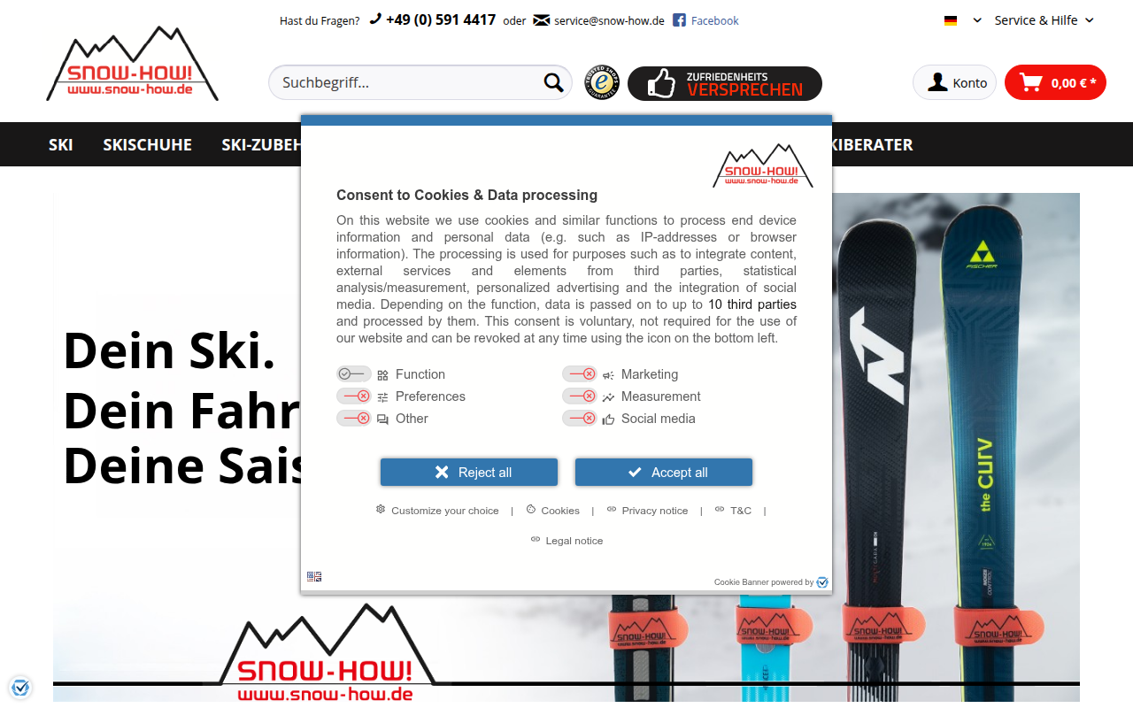 Screenshot van snow-how.de