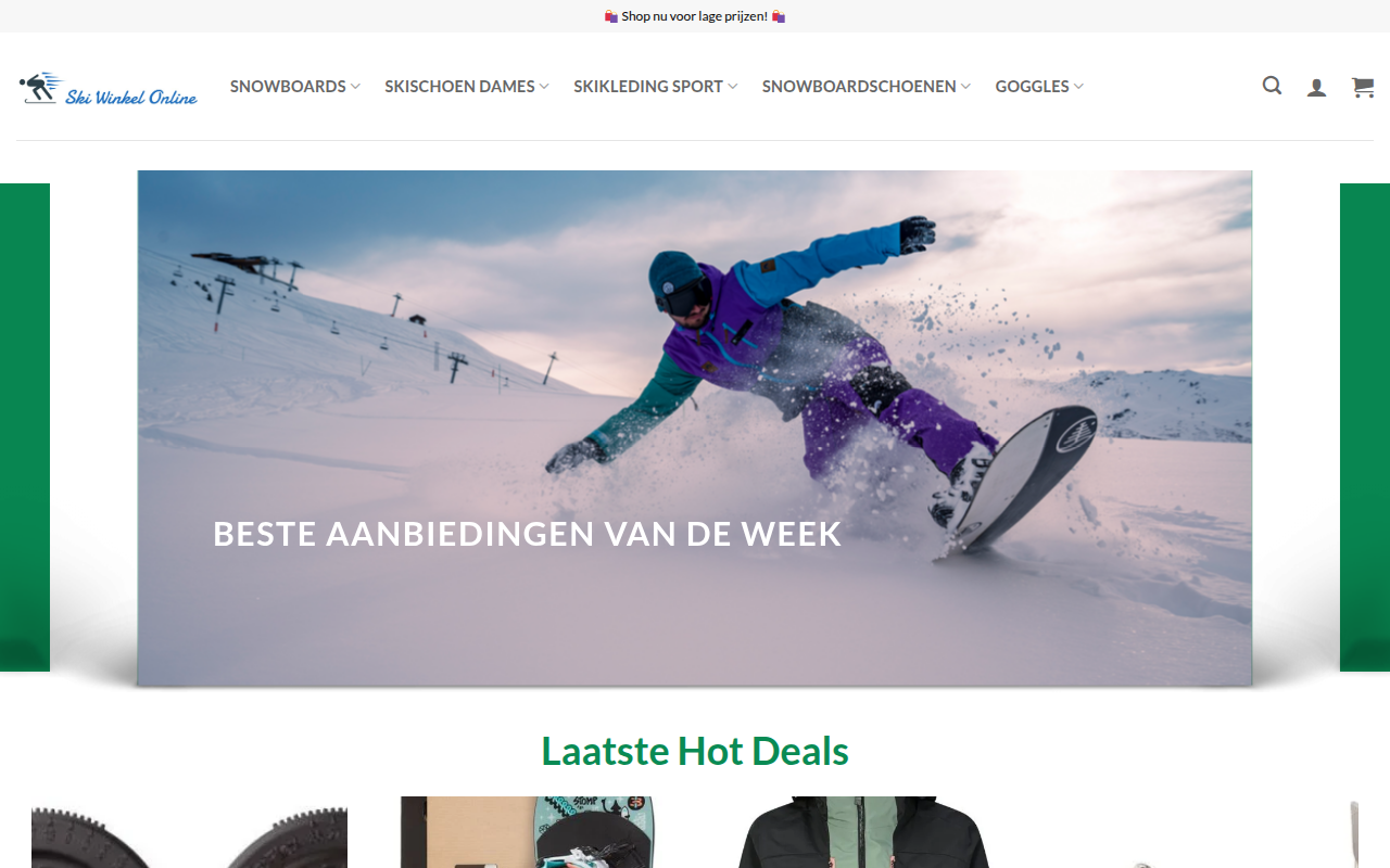 Screenshot van snowboards-nl.com