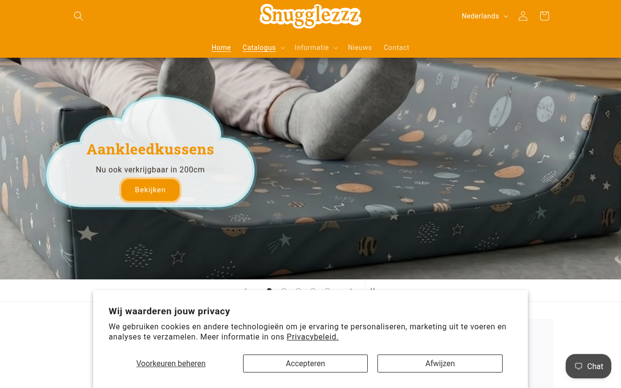 Screenshot van snugglezzz.nl
