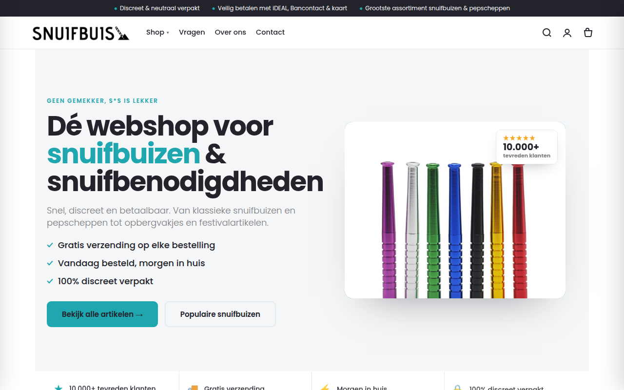 Screenshot van snuifbuis.nl