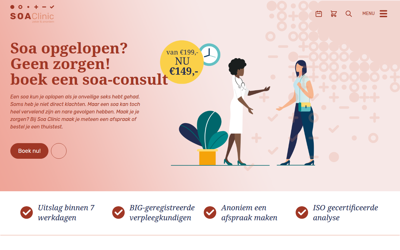 Screenshot van soaclinic.nl