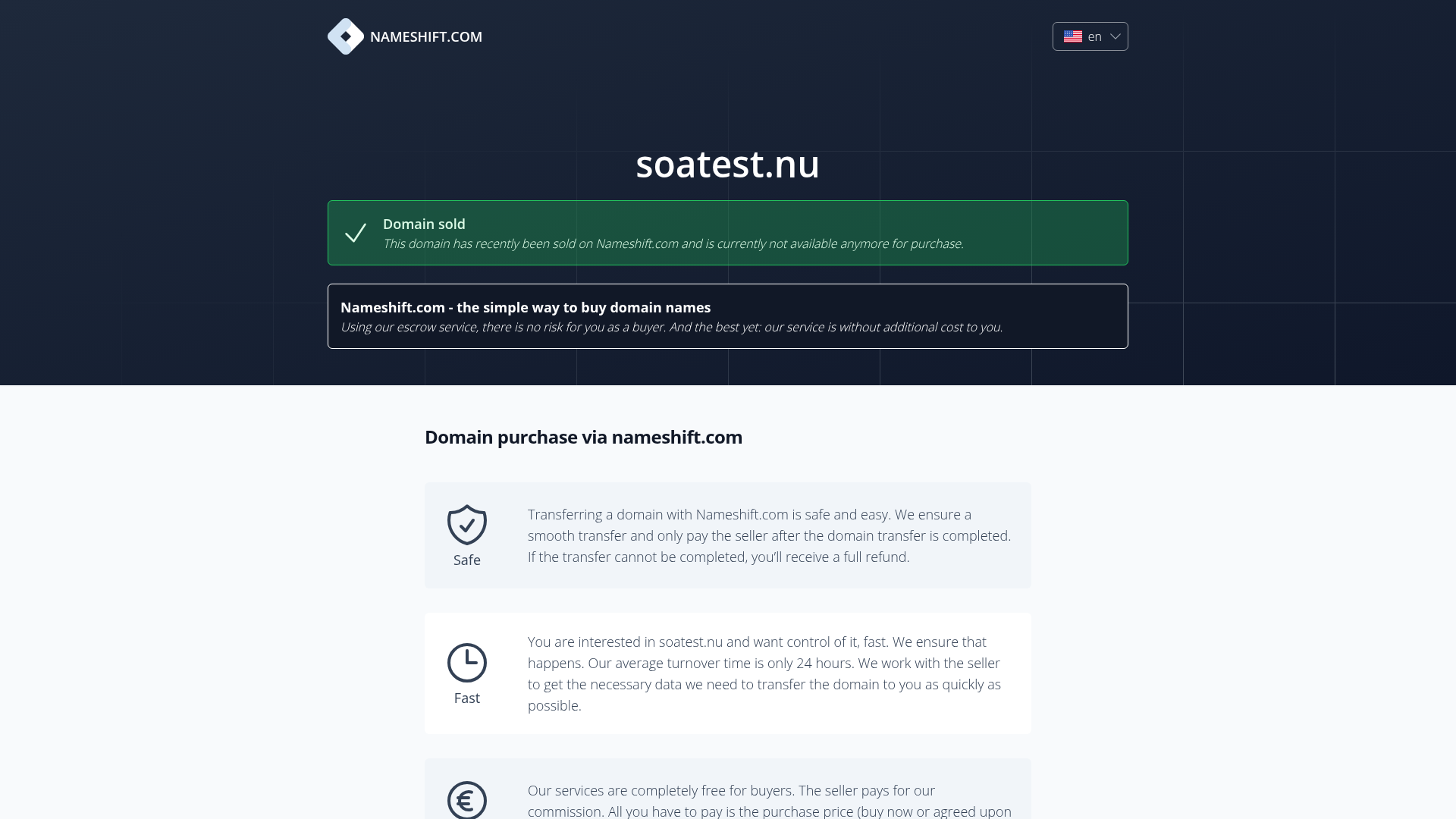 Screenshot van soatest.nu