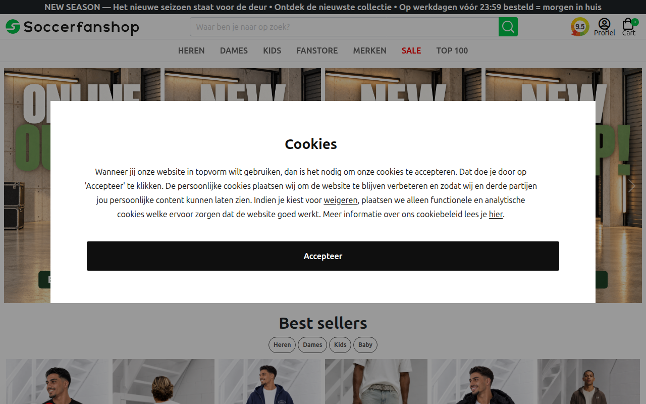 Screenshot van soccerfanshop.nl