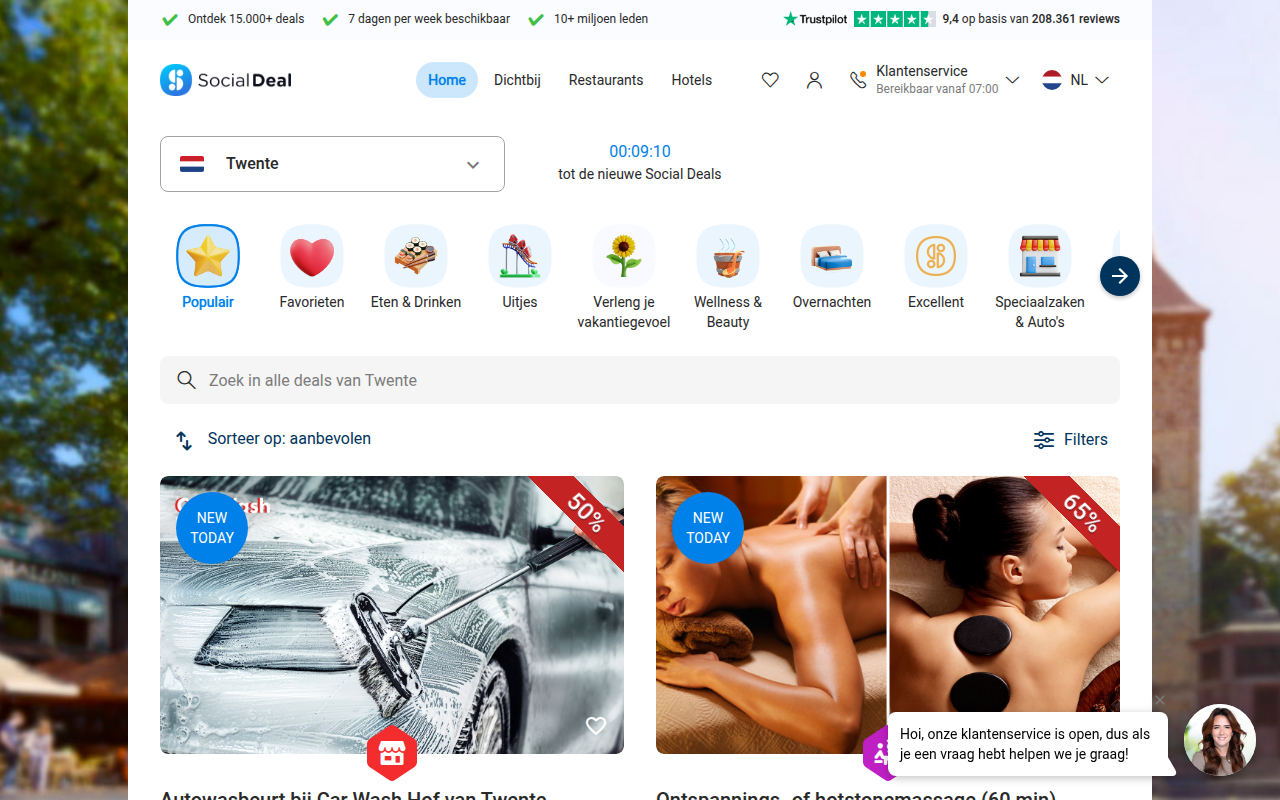 Screenshot van socialdeal.nl