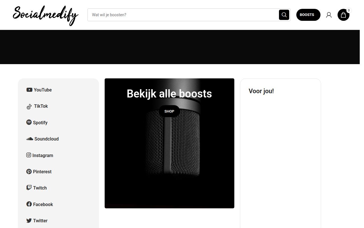 Screenshot van socialmedify.nl