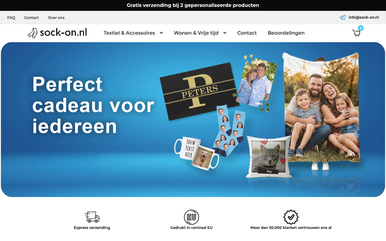 Screenshot van sock-on.nl