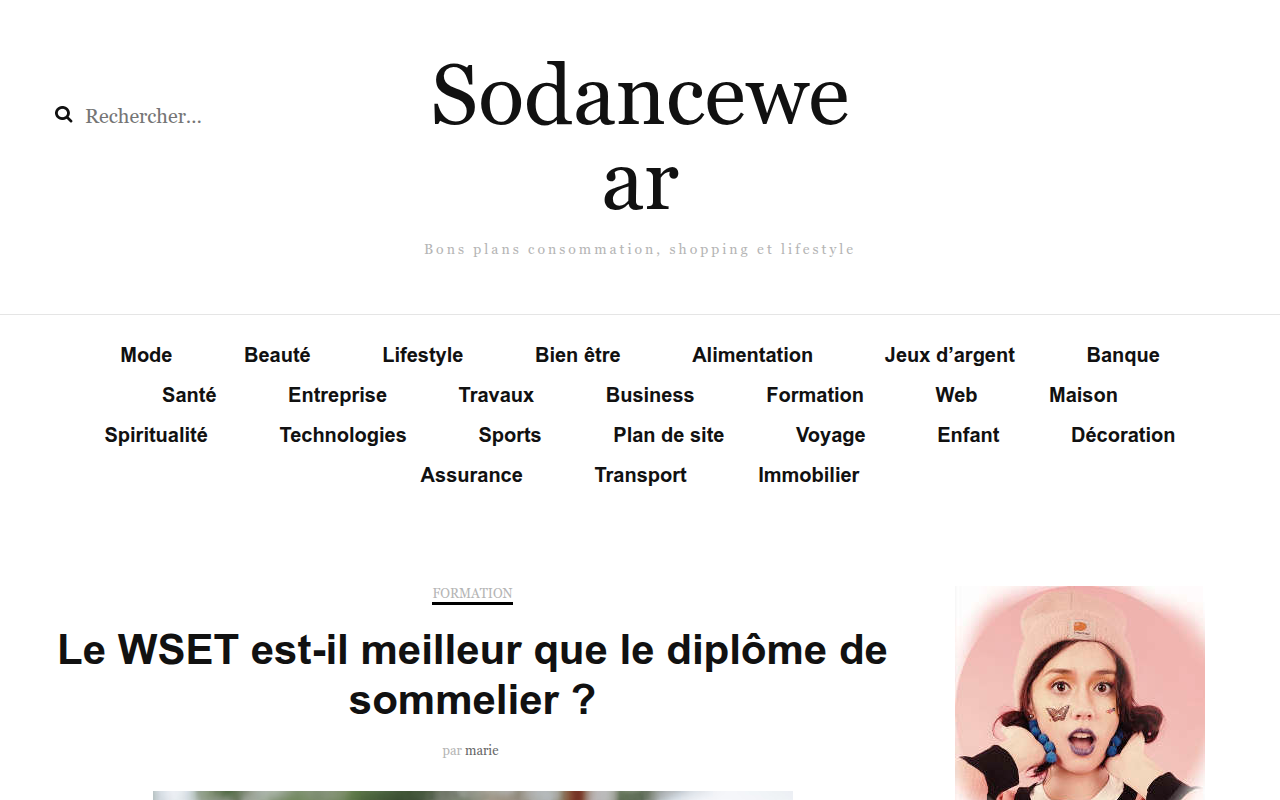 Screenshot van sodancewear.be