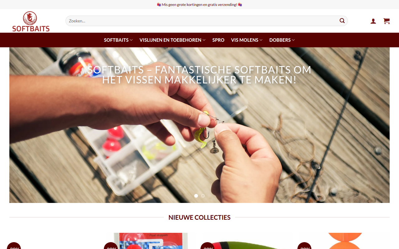 Screenshot van softbaitsnetherlands.com