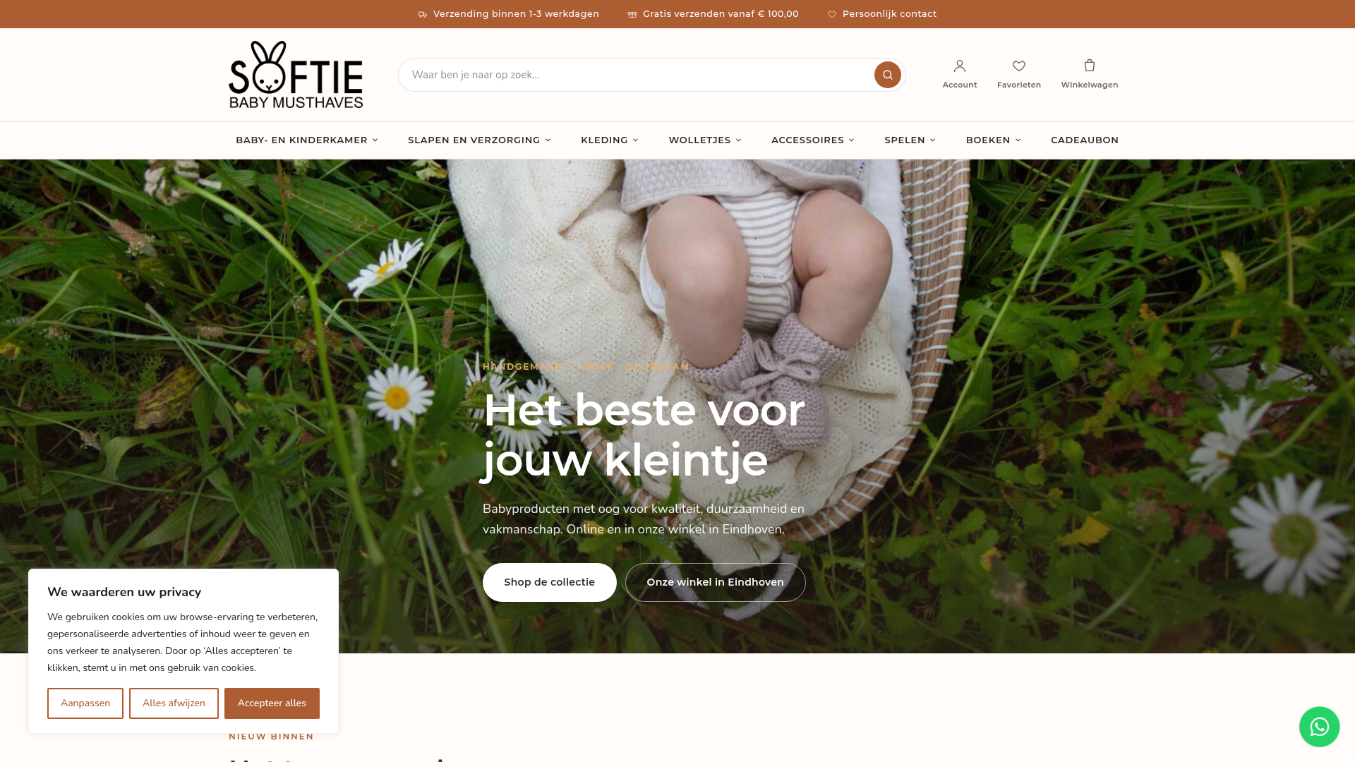 Screenshot van softiebabymusthaves.nl