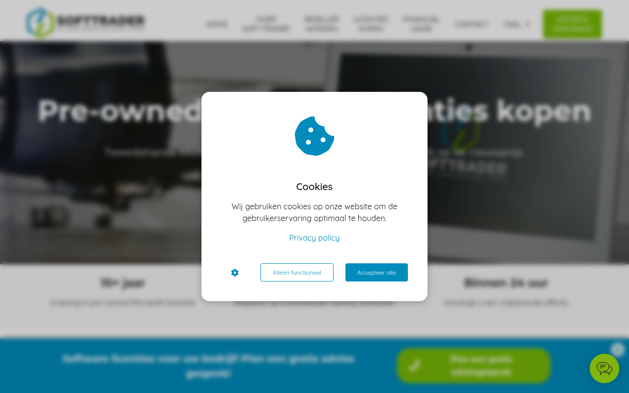 Screenshot van softtrader.nl