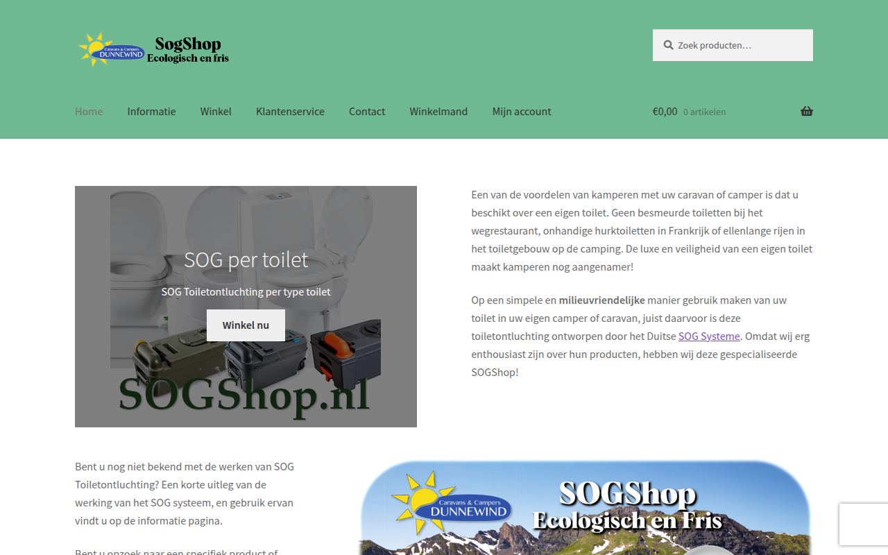 Screenshot van sogshop.nl