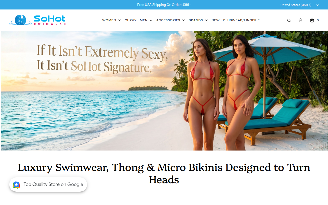 Screenshot van sohotswimwear.com
