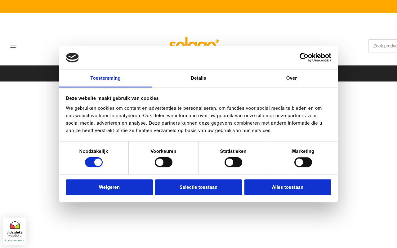 Screenshot van solago.nl
