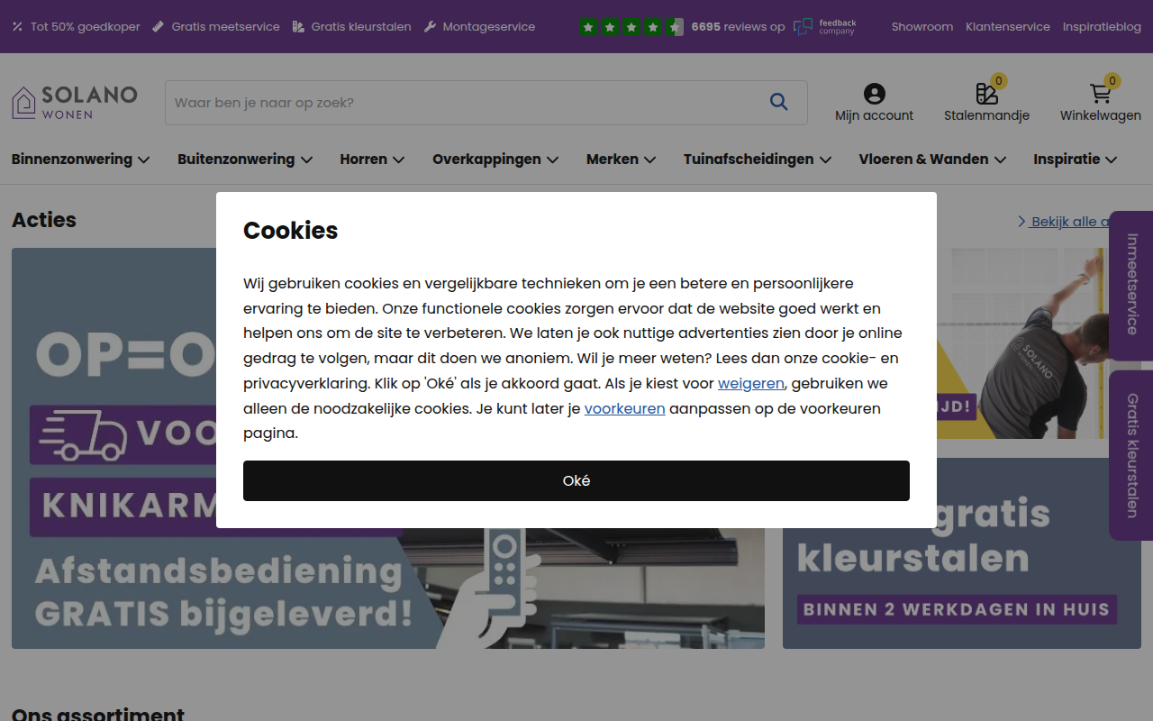 Screenshot van solanowonen.nl
