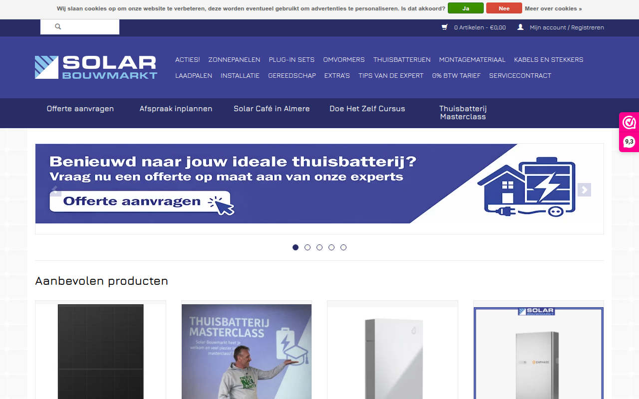 Screenshot van solar-bouwmarkt.nl