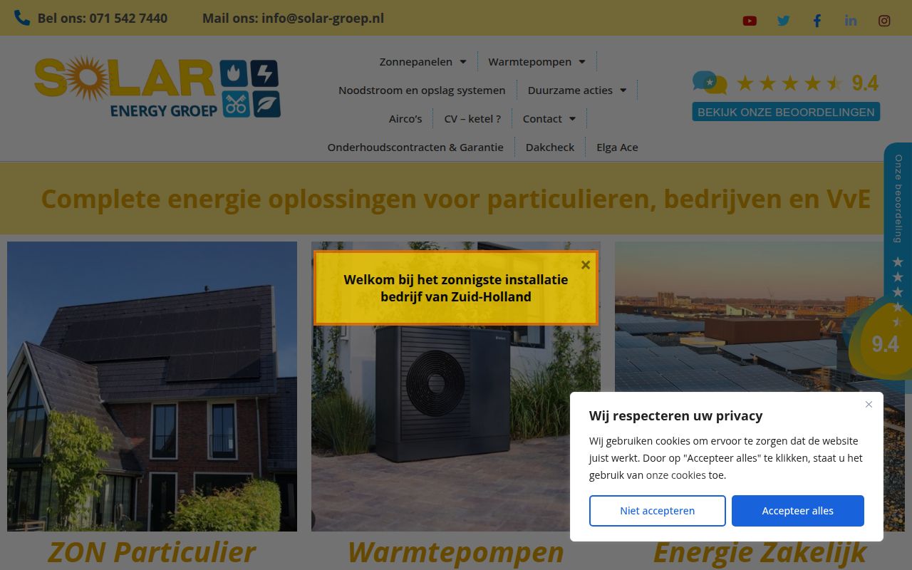 Screenshot van solar-leiden.nl