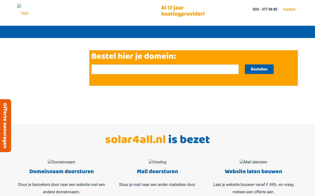 Screenshot van solar4all.nl