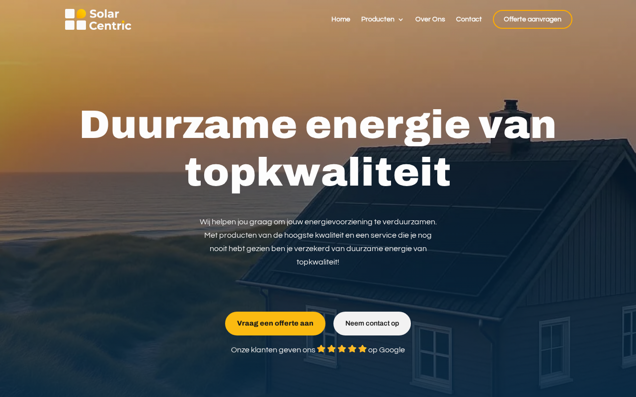 Screenshot van solarcentric.nl