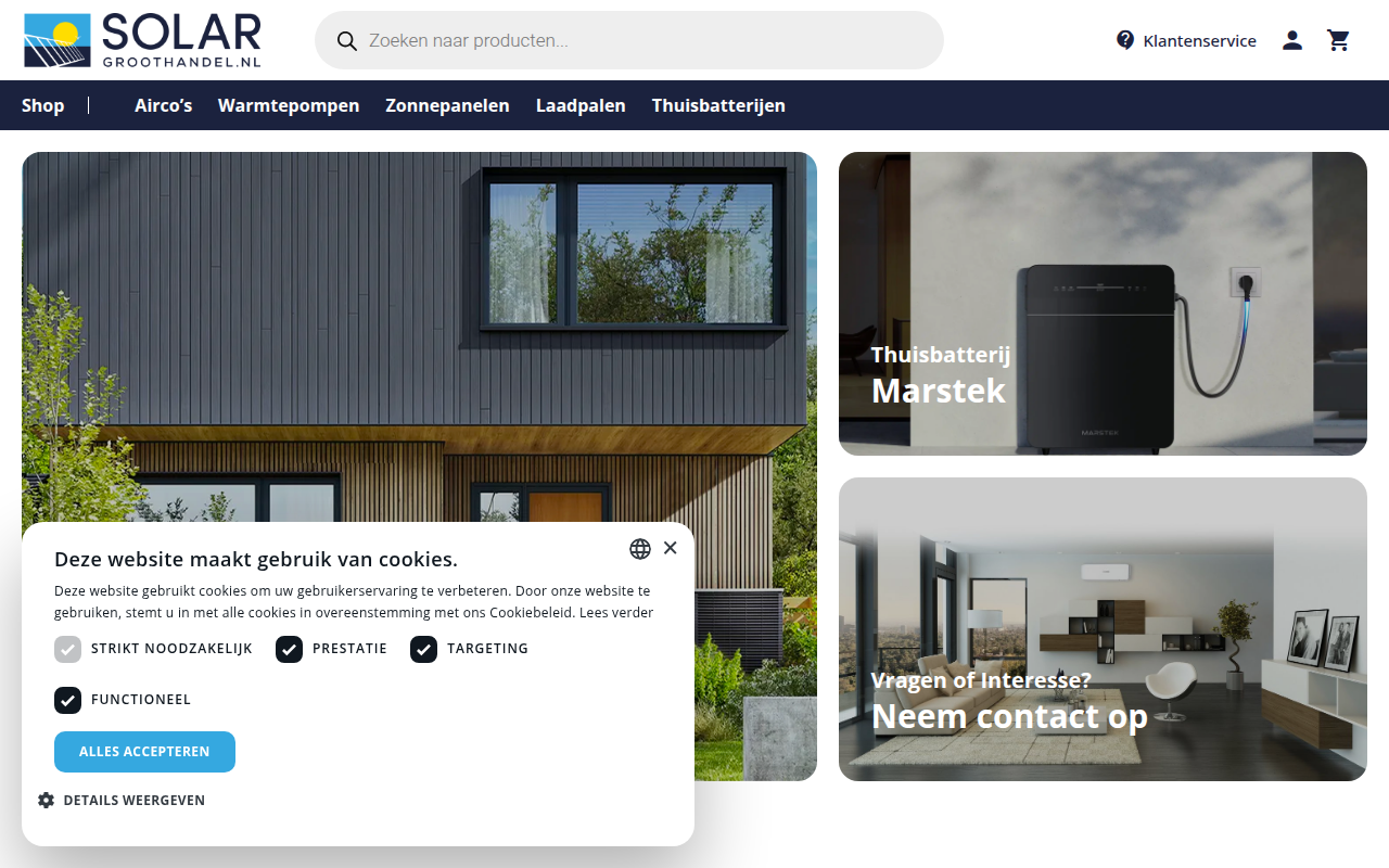 Screenshot van solargroothandel.nl