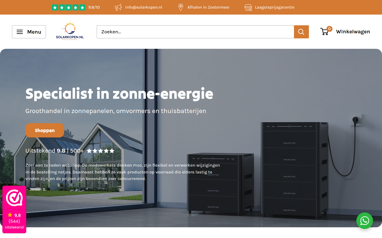 Screenshot van solarkopen.nl